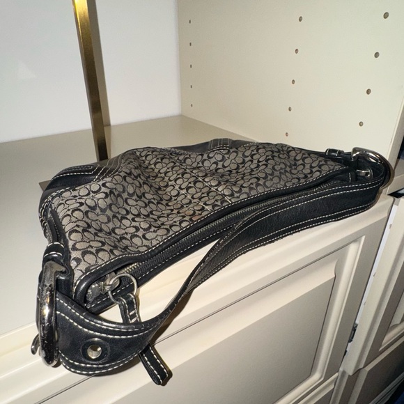 COACH Black Signature C HOBO Shoulder Bag - Leather - Picture 5 of 5